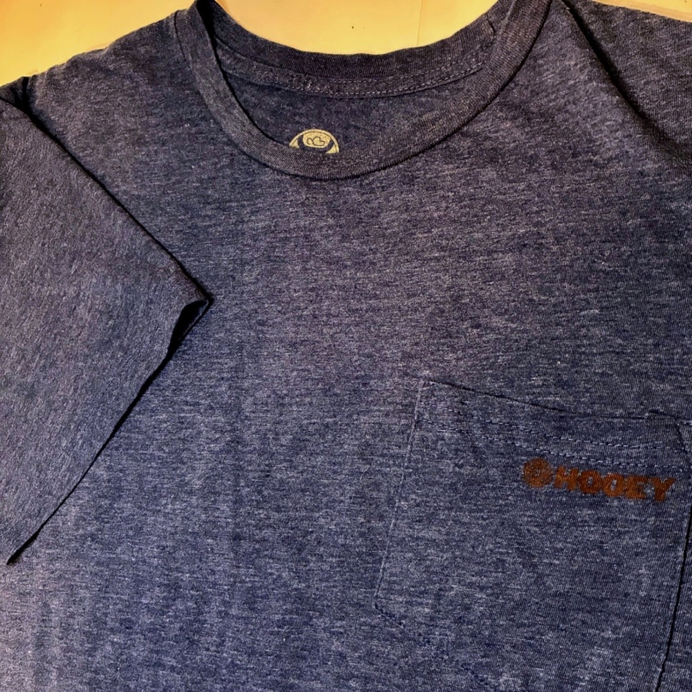 Hooey Brands Mens XL Blue Heather T-Shirt Rodeo Cowboy Graphic Western Texas